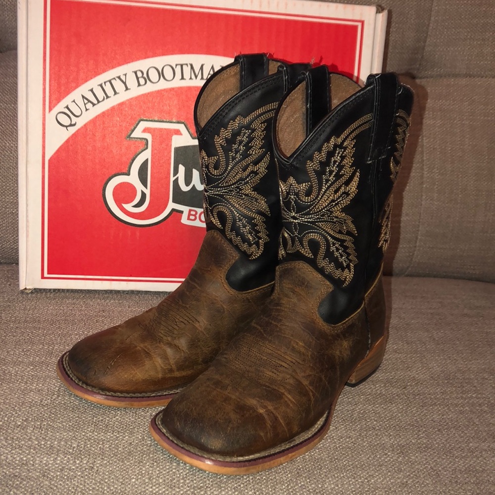 Justin brown distressed kids boots
